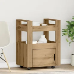 vidaXL Köksö>Köksvagn artisan ek 60 x 45 x 80 cm Konstruerat trä