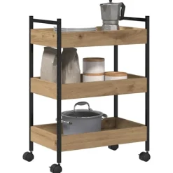 vidaXL Köksö>Köksvagn Artisan Ek 50 x 30 x 70 cm Konstruerat trä