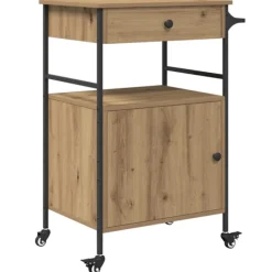 vidaXL Köksö>Köksvagn Artisan Ek 56 x 43 x 89,5 cm Konstruerat trä