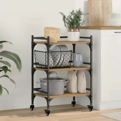 vidaXL Köksö>Köksvagn Artisan Ek 50 x 35 x 75.5 cm Konstruerat trä