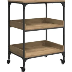 vidaXL Köksö>Köksvagn Artisan Ek 60 x 41 x 80.5 cm Konstruerat trä