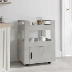 vidaXL Köksö>Köksvagn betonggrå 60x45x80 cm konstruerat trä