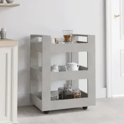 vidaXL Köksö>Köksvagn betonggrå 60x45x80 cm konstruerat trä