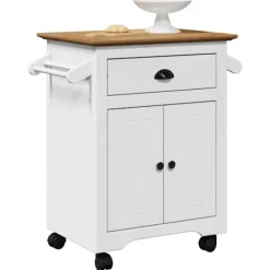 vidaXL Köksö>Köksvagn BODO vit och brun 72x45x80 cm