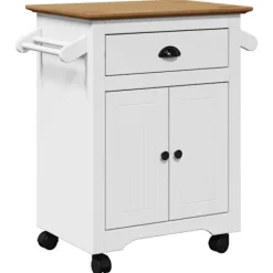 vidaXL Köksö>Köksvagn BODO vit och brun 72x45x80 cm