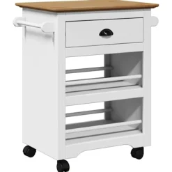 vidaXL Köksö>Köksvagn BODO vit och brun 67,5x45x80 cm