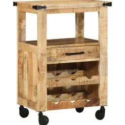 vidaXL Köksö>Köksvagn Brun 55 x 40 x 80 cm Massivt mangoträ