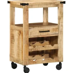 vidaXL Köksö>Köksvagn Brun 55 x 40 x 80 cm Massivt mangoträ