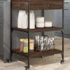 vidaXL Köksö>Köksvagn brun ek 60x48x89,5 cm konstruerat trä