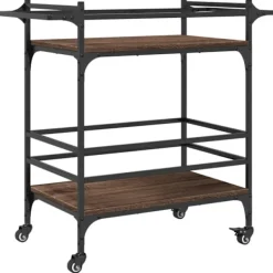 vidaXL Köksö>Köksvagn brun ek 82x40x78,5 cm konstruerat trä