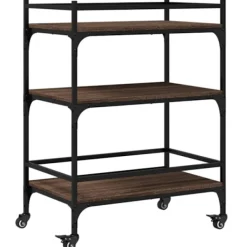 vidaXL Köksö>Köksvagn brun ek 65x40x86,5 cm konstruerat trä