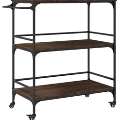 vidaXL Köksö>Köksvagn brun ek 100,5x50x105 cm konstruerat trä