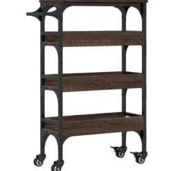 vidaXL Köksö>Köksvagn brun ek 53x20x76 cm konstruerat trä