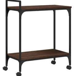 vidaXL Köksö>Köksvagn brun ek 60,5x31x72,5 cm konstruerat trä