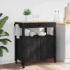 vidaXL Köksö>Köksvagn Enfärgad Svart 84 x 40 x 88,5 cm