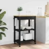 vidaXL Köksö>Köksvagn Enfärgad Svart 60 x 40 x 88,5 cm