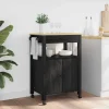 vidaXL Köksö>Köksvagn Enfärgad Svart 88,5 x 40 x 60 cm