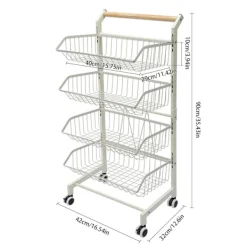 OEM Köksö>Köksvagn, Fyra nivåer, Hållbar design i kolstål,VIT