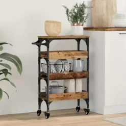 vidaXL Köksö>Köksvagn Gammalt trä 53 x 20 x 76 cm Konstruerat trä