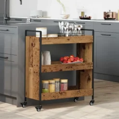 vidaXL Köksö>Köksvagn Gammalt trä 70 x 30 x 82 cm Konstruerat trä