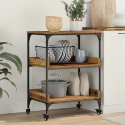 vidaXL Köksö>Köksvagn Gammalt trä 60 x 41 x 80.5 cm Konstruerat trä