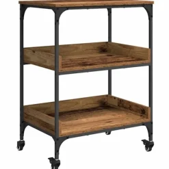 vidaXL Köksö>Köksvagn Gammalt trä 60 x 41 x 80.5 cm Konstruerat trä