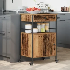 vidaXL Köksö>Köksvagn Gammalt trä 56 x 43 x 89,5 cm Konstruerat trä