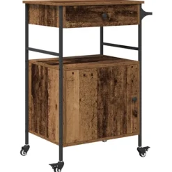 vidaXL Köksö>Köksvagn Gammalt trä 56 x 43 x 89,5 cm Konstruerat trä