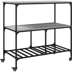 vidaXL Köksö>Köksvagn grå sonoma 100x50x95 cm konstruerat trä