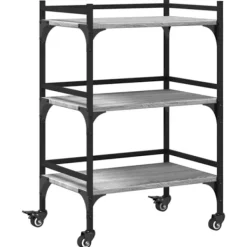 vidaXL Köksö>Köksvagn grå sonoma 50x35x75,5 cm konstruerat trä