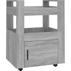 vidaXL Köksö>Köksvagn grå sonoma 60x45x80 cm konstruerat trä