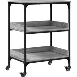 vidaXL Köksö>Köksvagn grå sonoma 60x41x80,5 cm konstruerat trä