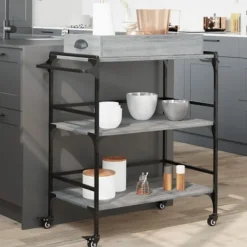 vidaXL Köksö>Köksvagn grå sonoma 81,5x41x92,5 cm konstruerat trä