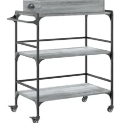 vidaXL Köksö>Köksvagn grå sonoma 81,5x41x92,5 cm konstruerat trä