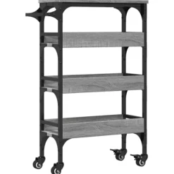 vidaXL Köksö>Köksvagn grå sonoma 53x20x76 cm konstruerat trä