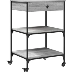 vidaXL Köksö>Köksvagn grå sonoma 60x48x89,5 cm konstruerat trä