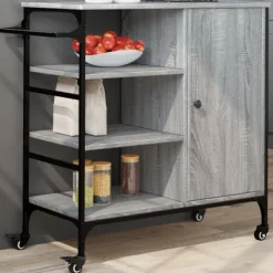 vidaXL Köksö>Köksvagn grå sonoma 87,5x38,5x84,5 cm konstruerat trä