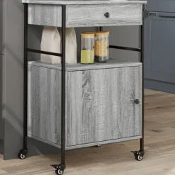 vidaXL Köksö>Köksvagn grå sonoma 56x43x89,5 cm konstruerat trä