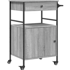 vidaXL Köksö>Köksvagn grå sonoma 56x43x89,5 cm konstruerat trä