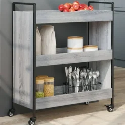 vidaXL Köksö>Köksvagn grå sonoma 70x30x82 cm konstruerat trä