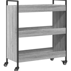 vidaXL Köksö>Köksvagn grå sonoma 70x30x82 cm konstruerat trä