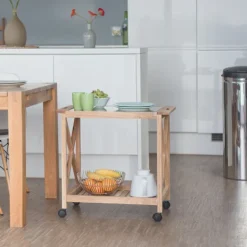 B2X Köksö>Köksvagn i valnöt