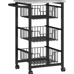 Northio Köksö>Köksvagn med 3 våningar på hjul och stålkorgar