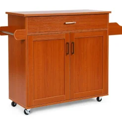 Northix Köksö>Köksvagn med handdukshylla och kryddhylla, 116x40x85 cm