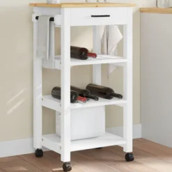 vidaXL Köksö>Köksvagn MONZA 48x40x88,5 cm massivt furu