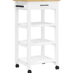 vidaXL Köksö>Köksvagn MONZA 48x40x88,5 cm massivt furu