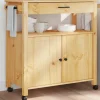 vidaXL Köksö>Köksvagn MONZA 84x40x88,5 cm massivt furu