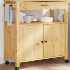 vidaXL Köksö>Köksvagn MONZA 84x40x88,5 cm massivt furu