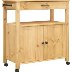 vidaXL Köksö>Köksvagn MONZA 84x40x88,5 cm massivt furu