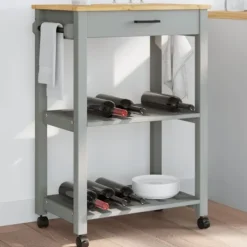 vidaXL Köksö>Köksvagn MONZA 60x40x88,5 cm massivt furu